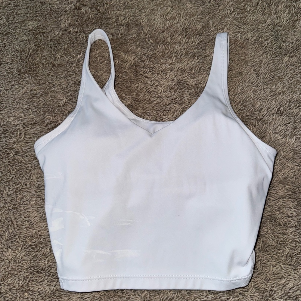White V-Neck Tank Top
